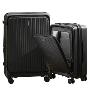 Modern PP Polyester Luggage Sets with Aluminum Trolley 4 Spinner Wheels TSA Lock Laptop Pocket-Carry-On Cabin Luggage