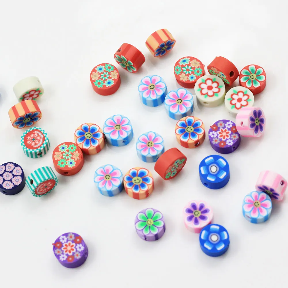 10mm Flower Polymer Clay Beads: Red, Blue, Pink 🌸 – RainbowShop for  Craft