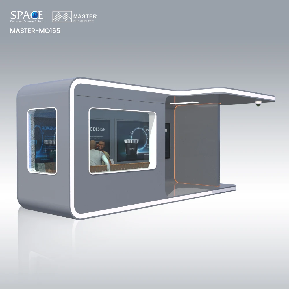 Умное антикоррозийное автобусное укрытие на заказ светодиодный дисплей алюминиевая оцинкованная стальная рама 12 В низкое энергопотребление для улицы