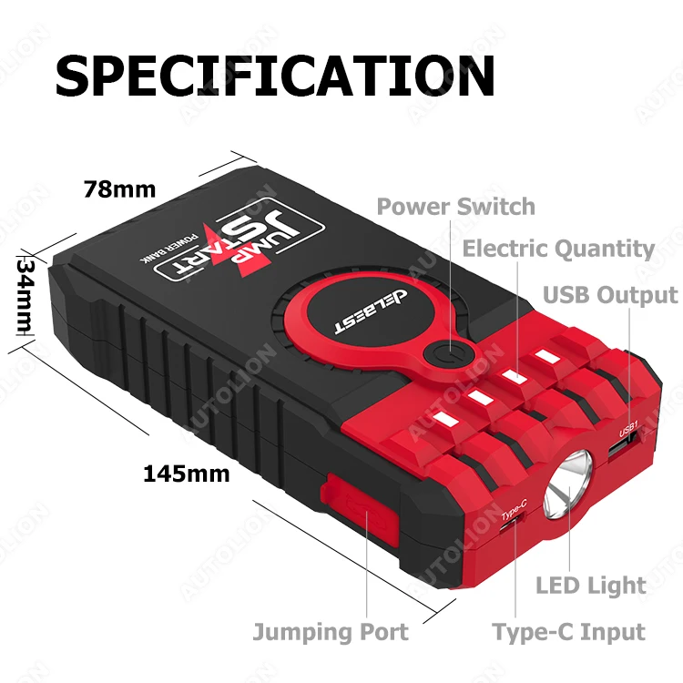 Car Jump Starter 12v Portable Car Charger Multifunction Start Jumper