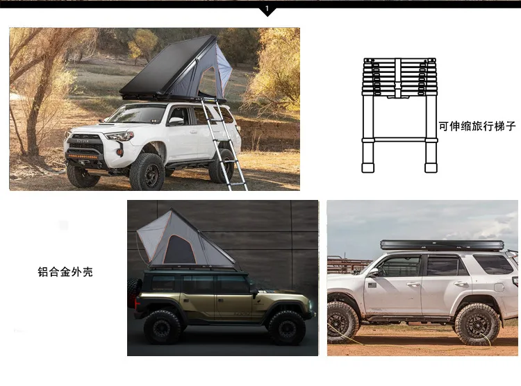 Dual/single/extra Cab Aluminum Alloy Ute Canopy Triangle Roof Top Tent