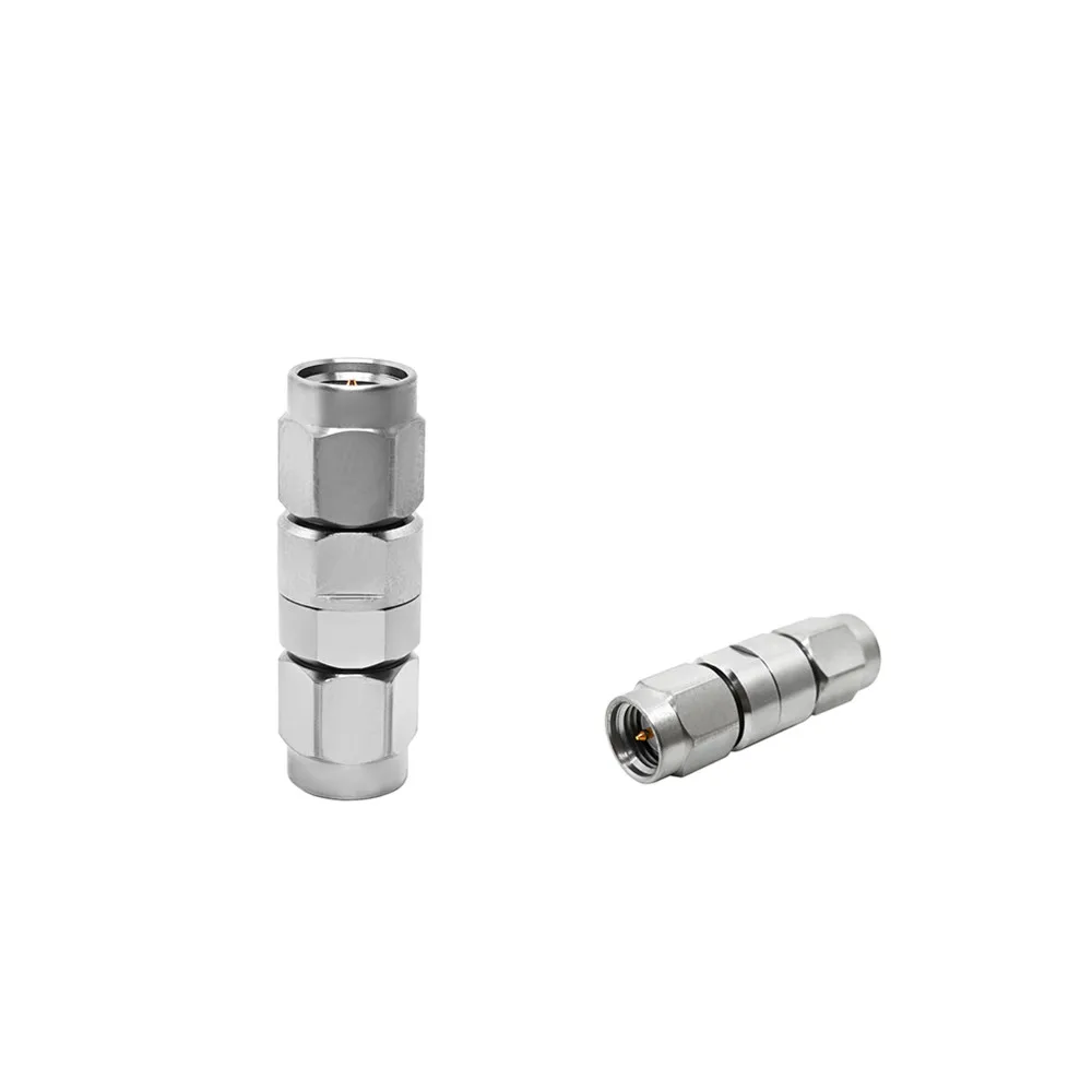 Factory Price SMA Male to SMA Male Plug Stainless Steel RF Coax Coaxial Adapter High Frequency 18G Low Loss Connectors