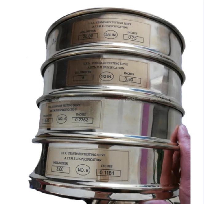 FIne Quality Soil Sieve Set / Aggregate / Cement / Sand / Concrete test Sieve