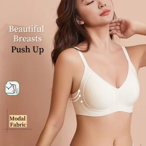 Source Factory Venta Al Por Mayor De Sujetadores De Gelatina Model Soft Modal Fabric Push up Bras Seamless Jelly Bra