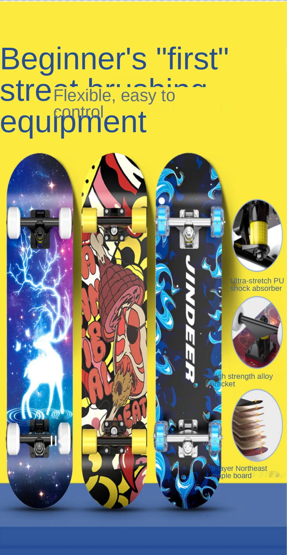 31 Pro Complete Skateboard 9 Layer Maple Wood Skateboard Deck For