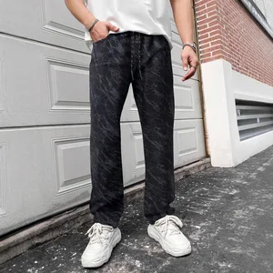 2025 Summer Men's New Loose Leopard Print Straight Leg Pants, Casual Versatile Pants