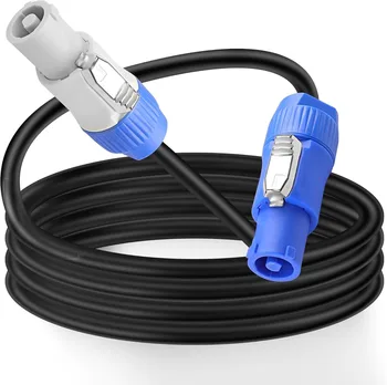 Professional 3 PIN Male to Male Blue  PowerCon Power Extension Cable in to Gray Out Power Connector Cable for Stage Light