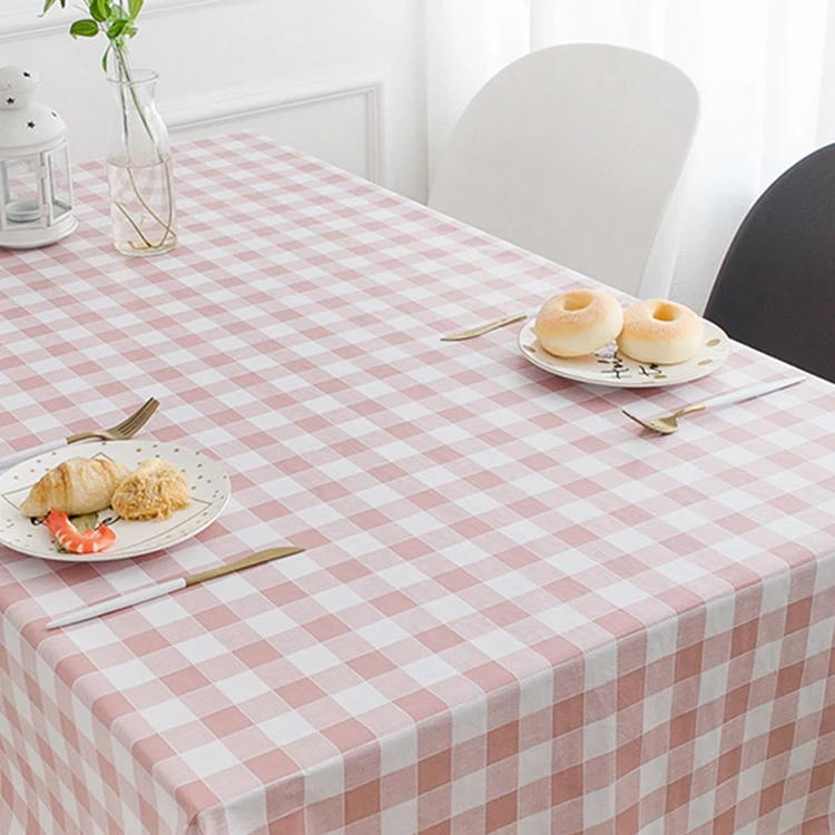 Red pink Coffee Eco-friendly Wholesale White Gingham Table Cloth Tablecloth Custom Printed Table Cloth