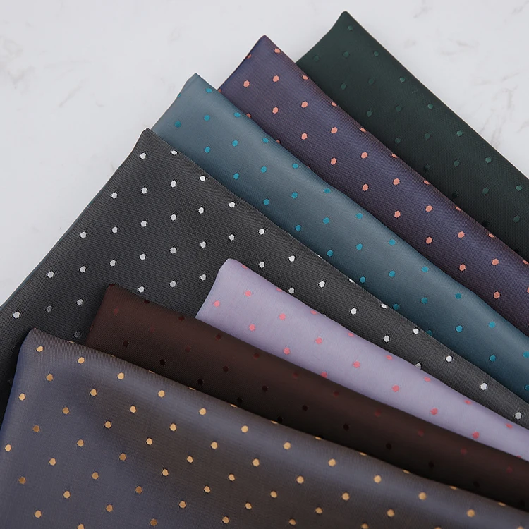 Factory Design  Polka Dot Polyester Viscose Dobby Lining Fabric for Jacket Suit Dress