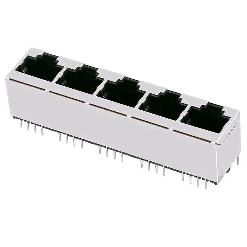 ZED1625NN Stacked 2x5 10 Port 8P8C Modular Jack Vertical 180 Degrees RJ45 Connector
