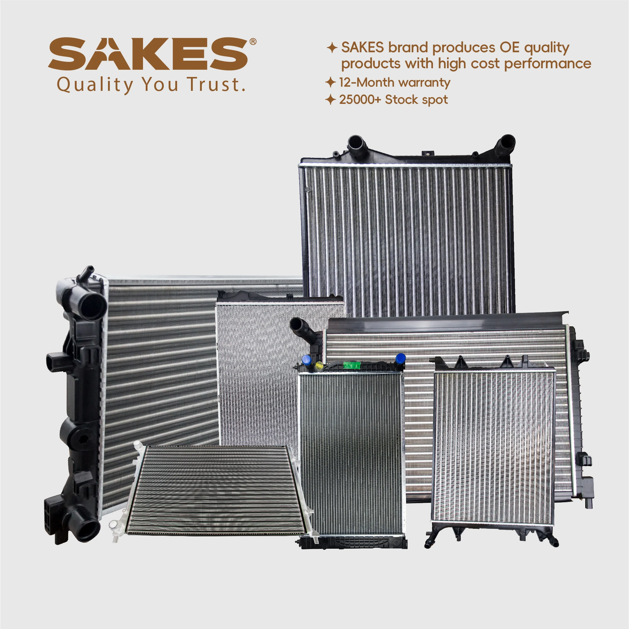 SAKES Auto Parts Repair Spares 5Q0 121 251 EN Factory Car Engine Cooling Systems Steel Aluminum Radiators For AUDl details