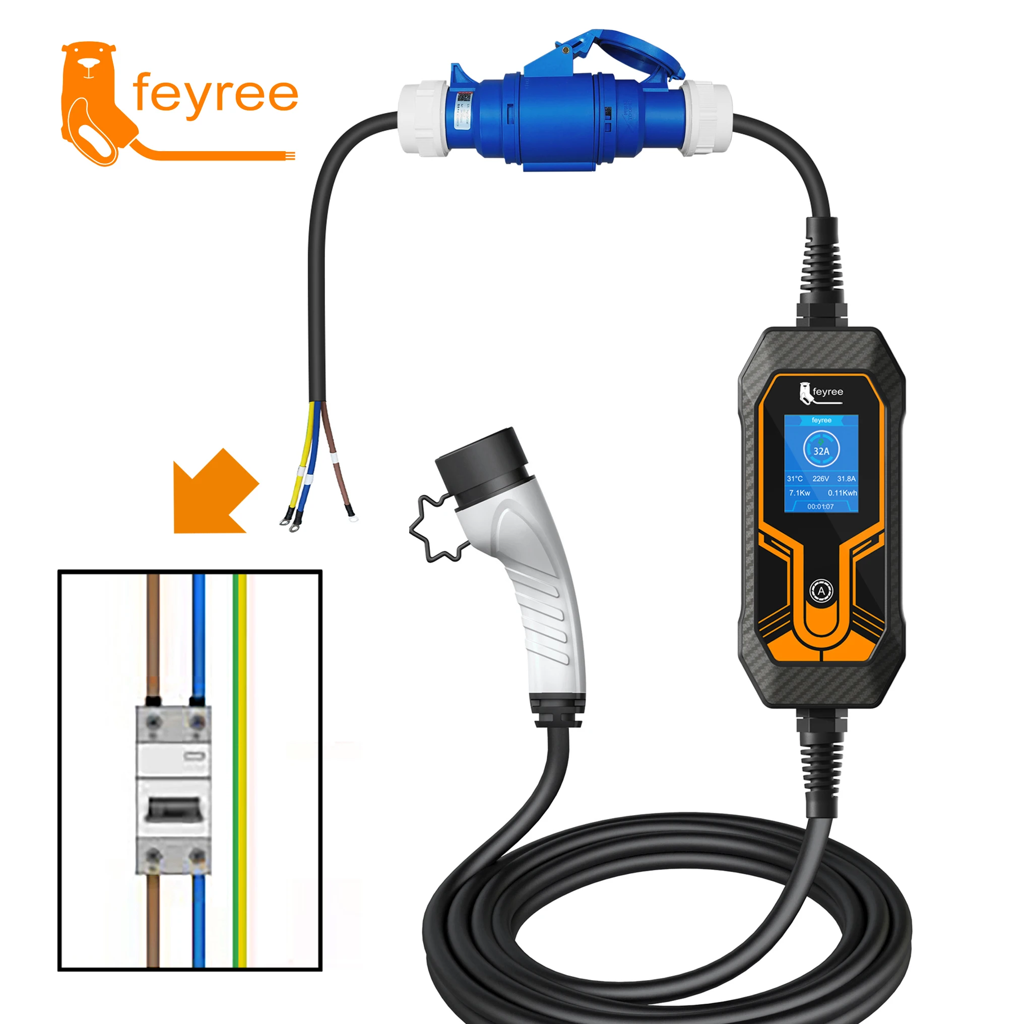 Feyree Manufacturer 85v264v Home Car Ev Electr N1450p Ev Charging