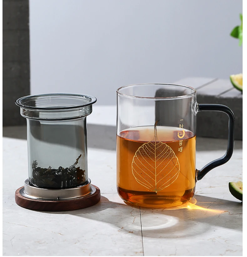 Direct Selling High Borosilicate Glass Tea Brewing Cup With Infuser And