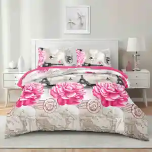 Lilianna Plush Sherpa Comforter Set 4PC - Winter Warm Fluffy King Size Bedding