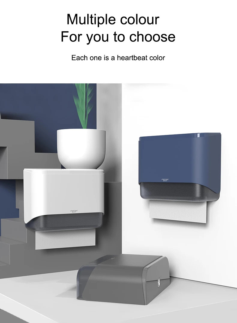 Bathroom Tissue Dispenser Wall Mounted Punch Free Paper Towel Dispenser