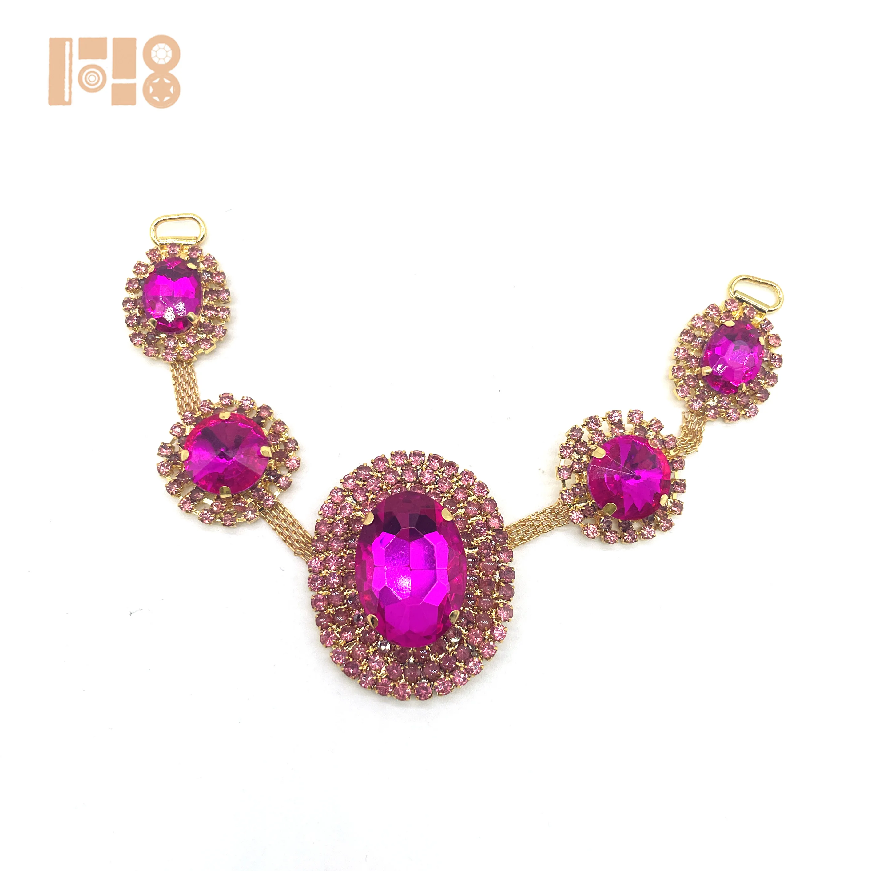 Hot Pink Luxury Dress Fastener Hook Corset Crystal Rhinestone Alloy Gold  Plated Buckles Fashionable Jewelry Shoes Belts Bags