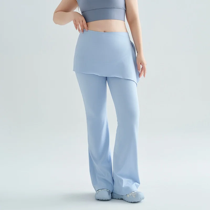 Yoga Pants Skirt Flap False Two-Piece Design Plus Size Tummy Control for Pilates Trainin detail
