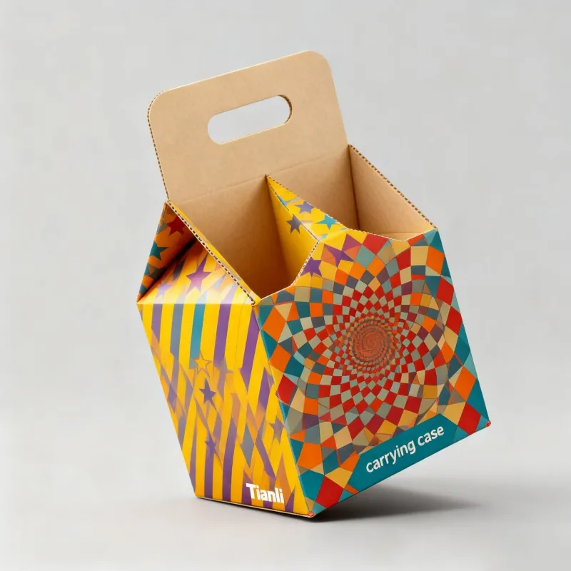 Scatola monouso per asporto, riciclabile, con maniglia, per vino rosso, bevande, brandy, miele e caffè, in carta