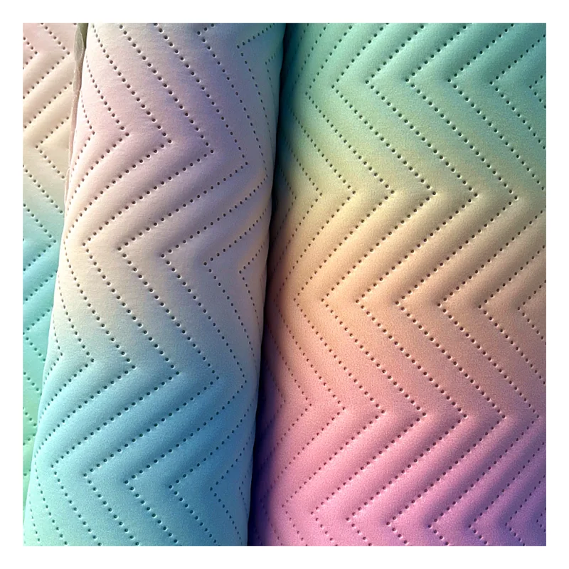 Pastel Colors synthetic leather Weave Embossed Faux Leather Fabric