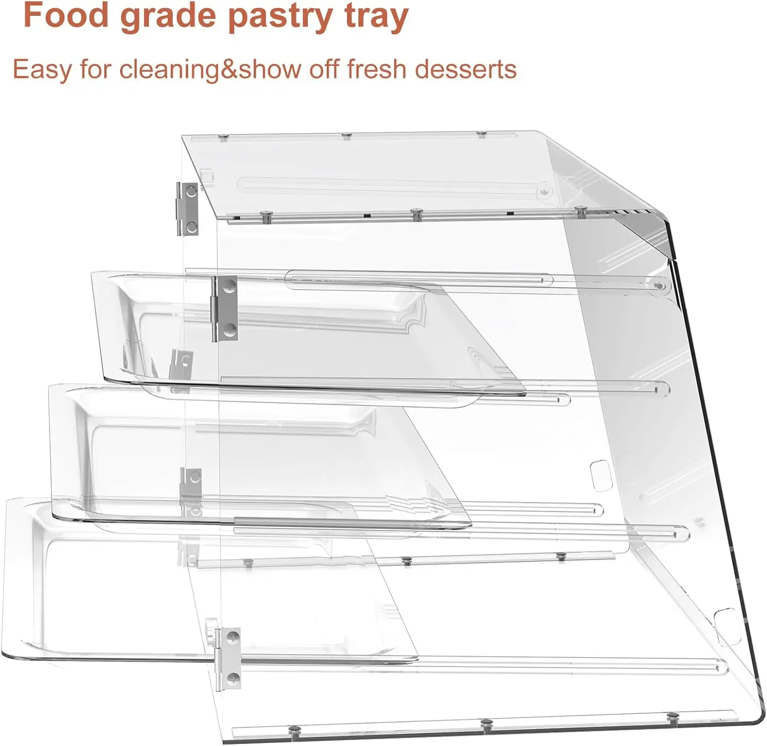 Custom Clear Display Case  3 Tray Dessert Display Case  Bakery Display Case Pastry for Bread