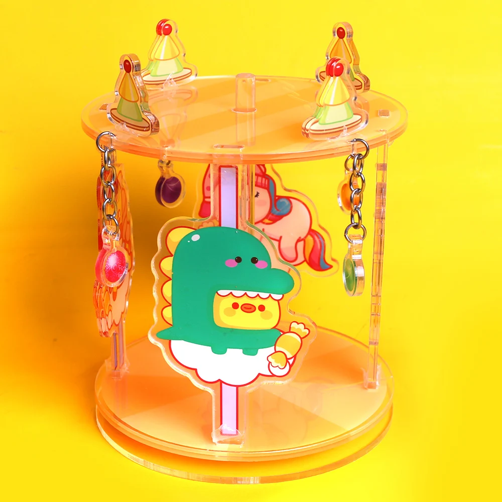 Custom Acrylic Stand Carousel with Hologram Printed Gift Cartoon Cute Pattern Wholesale