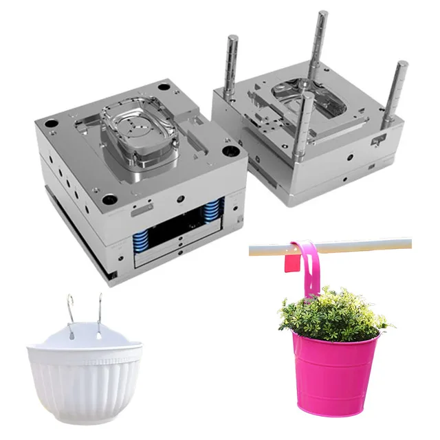 Customize High Quality Plastic Rotomold Flowerpot Injeict Mould Balcony and Garden Hanging Plant Mold
