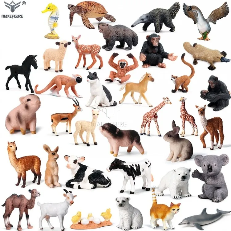 Lifelike Children's Simulated PVC Wild Animals Toy Figures Solid Animal Models Toy Safe PVC Simulation  Animal Figures for Kids