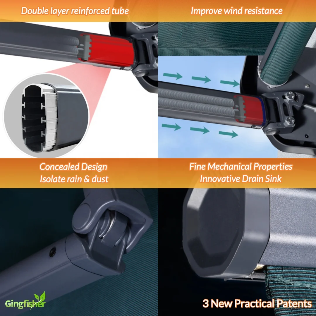 Smart Motorized Retractable Awning For Patio Deck Windows Front Door