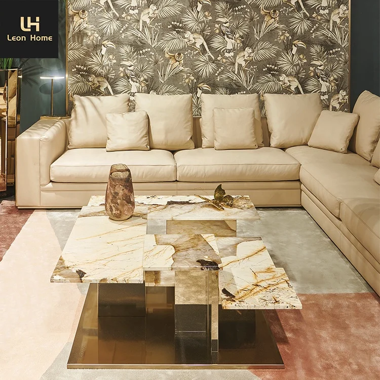 Italian High End Living Room Sofa Set Furniture Premium Sectional L