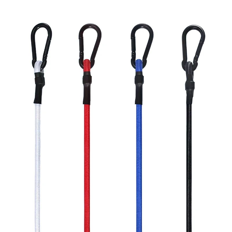 Adjustable Hook Elastic Bungee Cord Gym Tension Rope Carabiner Hooks for Luggage Rack Cargo Hand Carts Bike Camping Etc