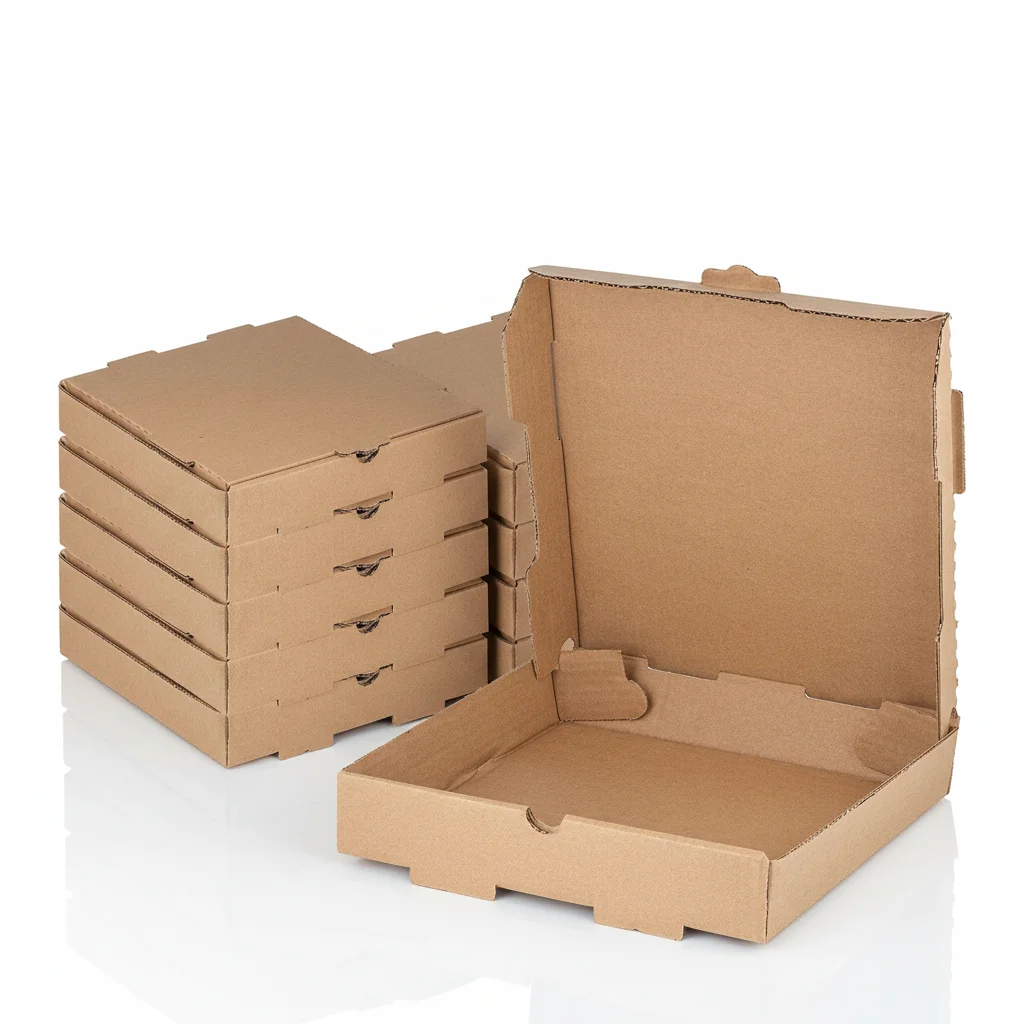 Factory Direct Eco Friendly Custom Kraft Paper Pizza Box Recyclable Corrugated Takeaway Food Grade Packaging Wholesale