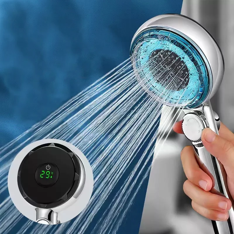 Temperature Sensor Led Shower Head Color Changing Hand Shower Spray