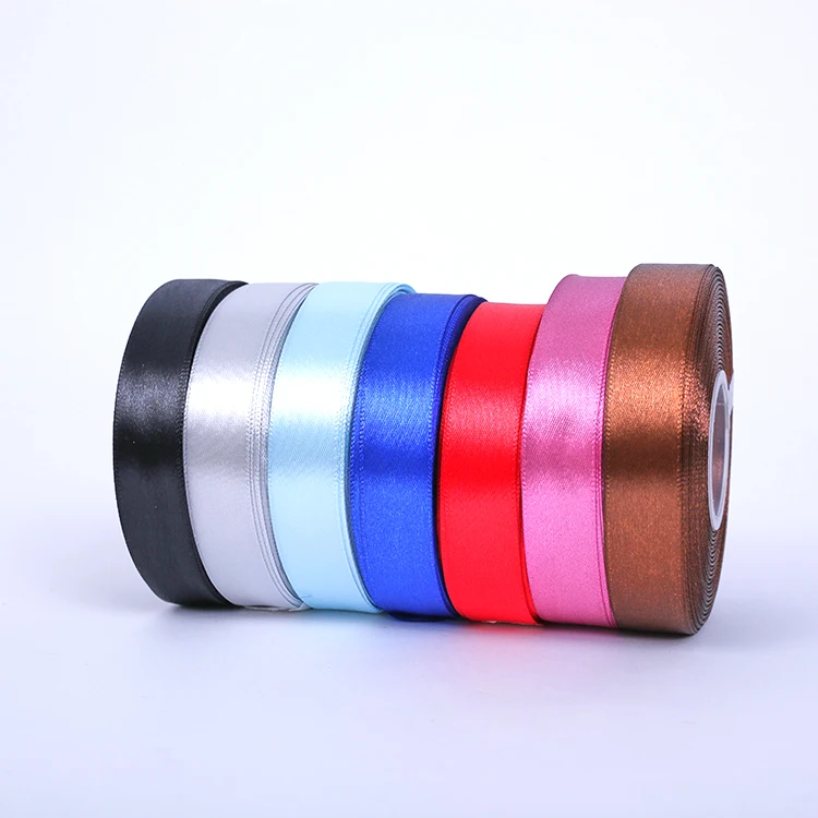 Заводская индивидуальная распродажа атласная лента фабричная двойная 100% полиэстер 196 цветов 1 дюйм