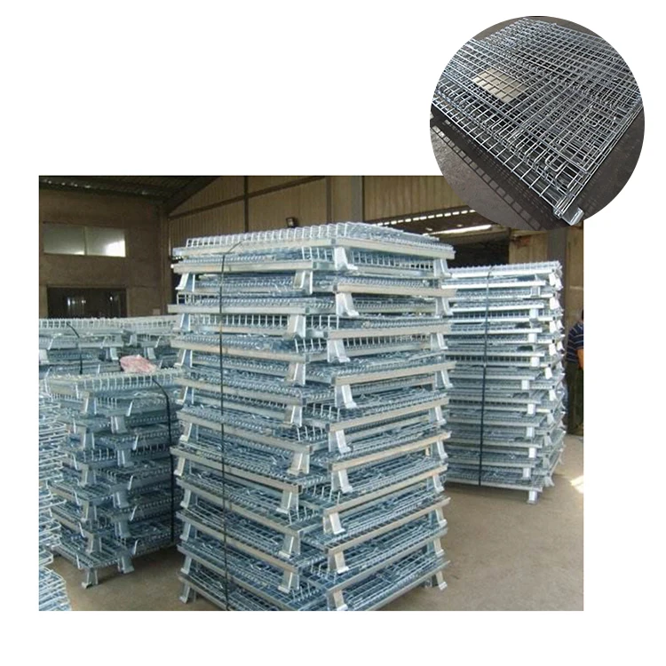 Warehouse Mesh Roll Racking Steel Forklift Cage Stacking Container Cage