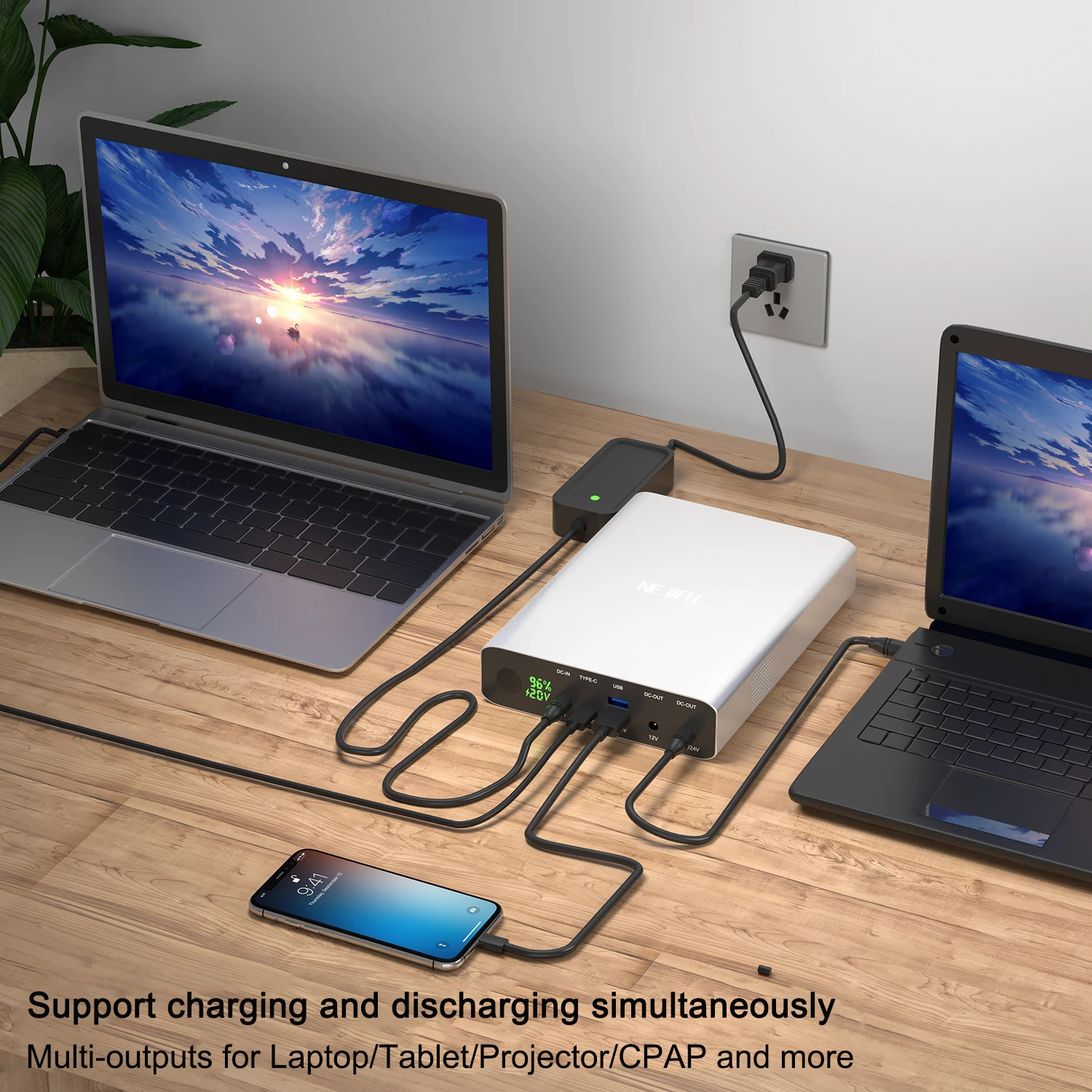New QC3.0 TYPE-C Power Bank USB C PD 100W Portable Charger Power Bank 64000mah 32000mah