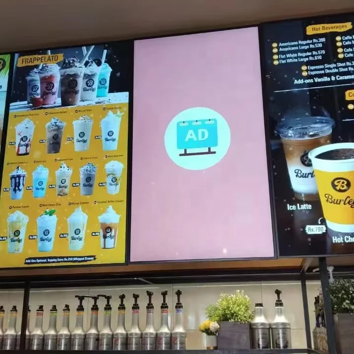 43inch MiniLED KFC Fast Food Cafe Menu Board Display Illuminated Lcd Menu  Backlit Advertising Order Food Display with CMS