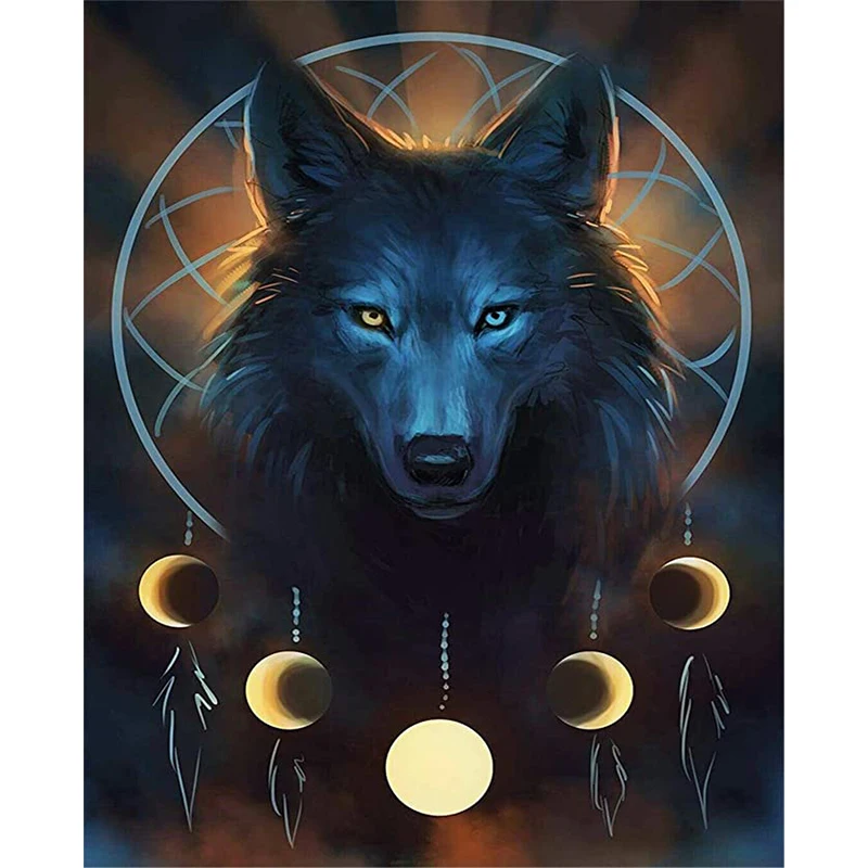 full diamond painting 5d diamond dot painting of a diamond painting wolf