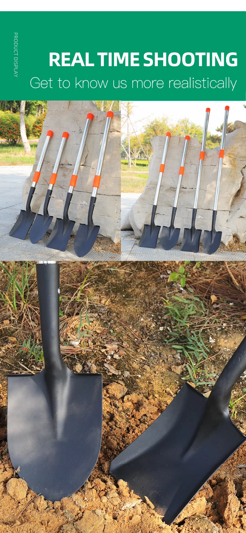 product high quality outdoor multifunction  tools  portable scooping  spade garden removable digging shovel  with metal  handle-11