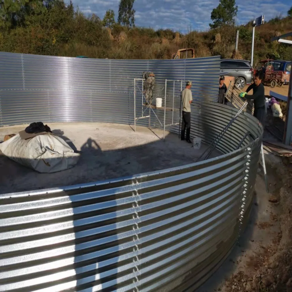 50000L Modular Water tank Storage Galvanized Corrugated Steel Sheet Water tank Silo for Farm Water Treatment Irrigation