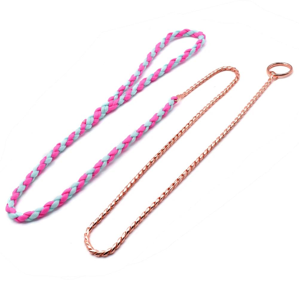 New Design 21 Colors Paracord Handmade Retractable Dog Show Leash