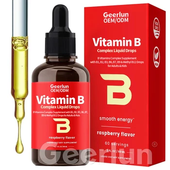 Factory Best Vitamins Complex Supplement With B1 B2 B3 B6 B7 B9 B12 Drops for Adults And Kids Vitamin B Liquid Drops