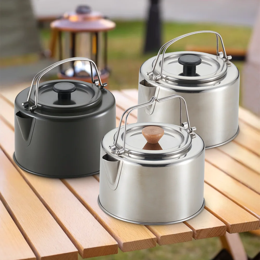 1.2L Outdoor Camping Dining Tea Coffee Pots Water Bottle Stainless Steel