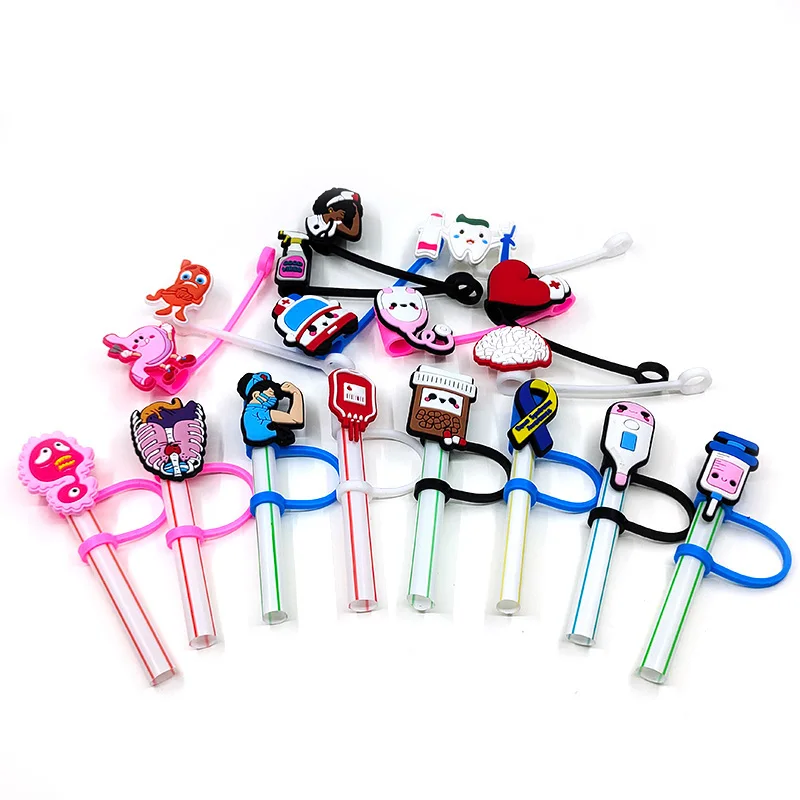 2023 New Silicone Custom Straw Topper Charm Cover For Tumbers Wholesale