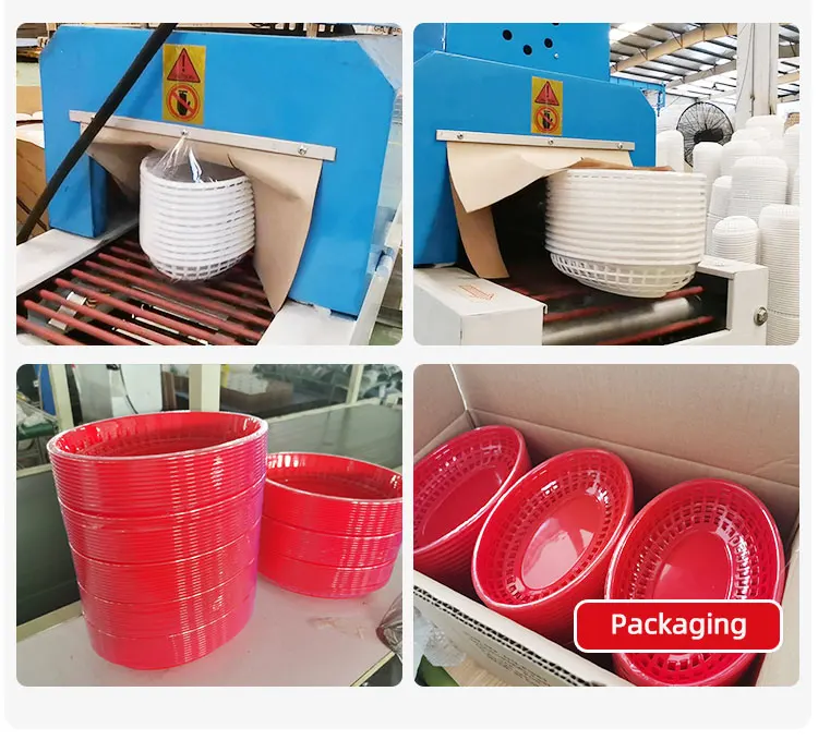 Oval Shaped Tray Design Red Restaurant Food Tray Basket Plastic Oval Food Burger Baskets supplier