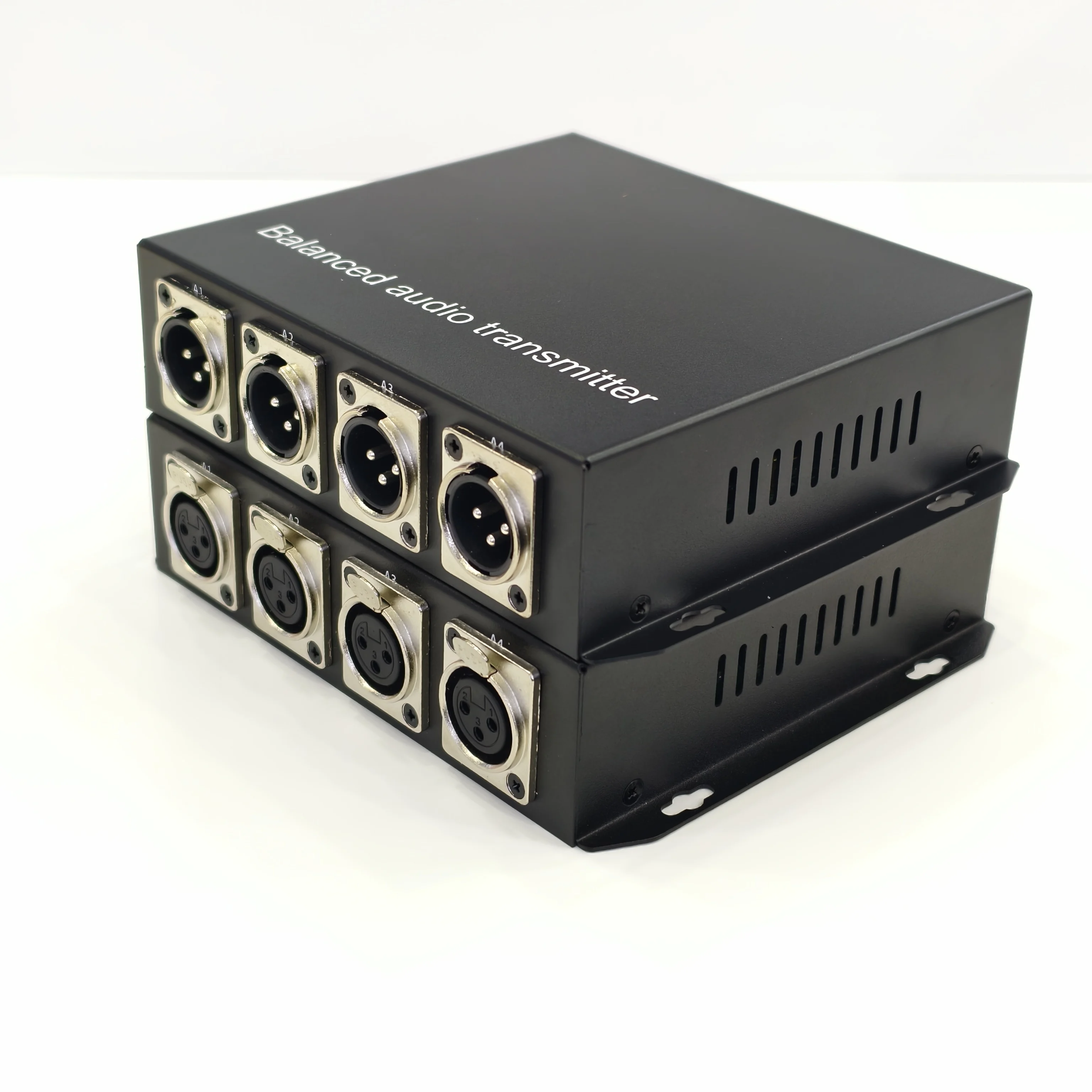 4 Channel Bi-directional XLR Audio Over Fiber Optic converter Balanced Audio Transmitter