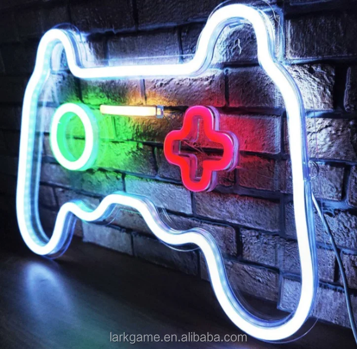 2023 Game Controller Shapes Decor Acrylic Neon Light Usb Powered Led ...