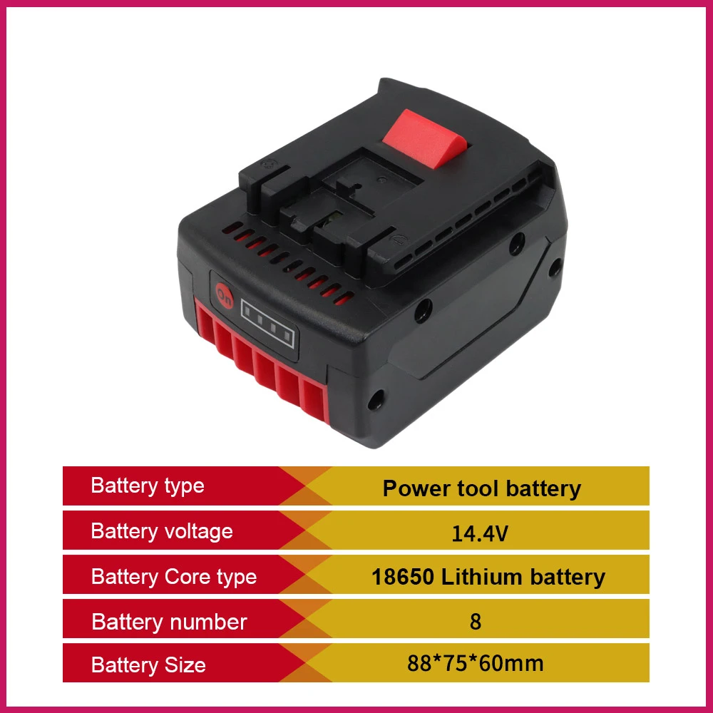 Replacement 14.4V 4Ah Professional 14.4V Compatible with BAT038 BAT040  Li Ion Battery for Bosch GSR14.4V Home DIY Projects