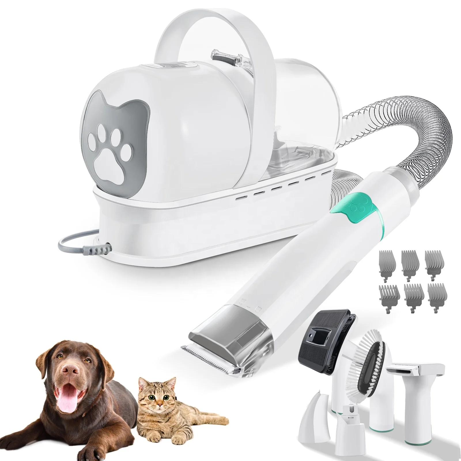 2024 Hot Pet Grooming Kit & Vacuum Suction Pet Hair Professional ...