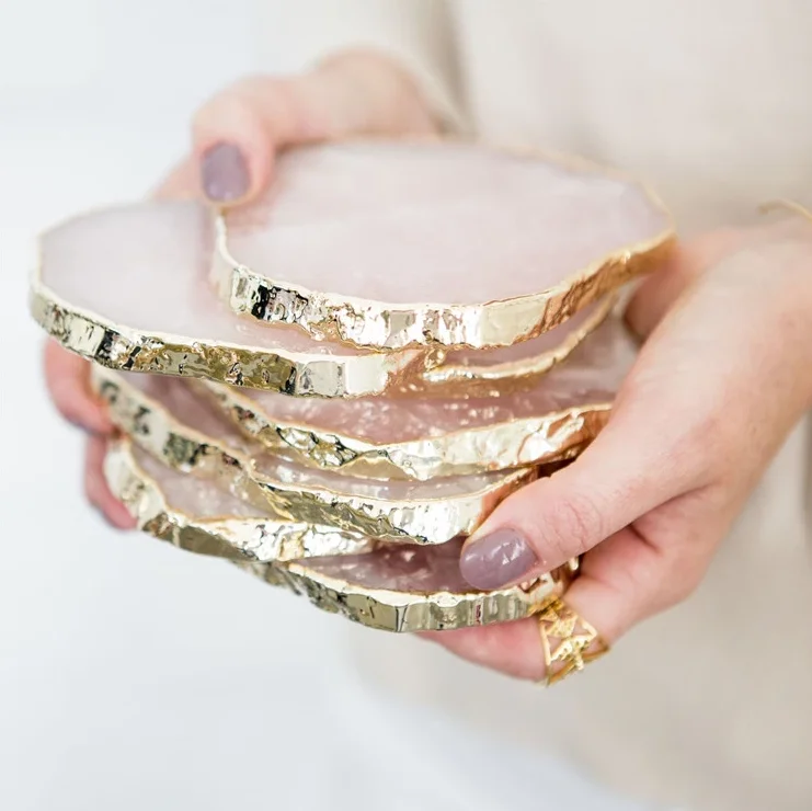 Полудрагоценный камень Хрустальная подставка для чашки с аметистом