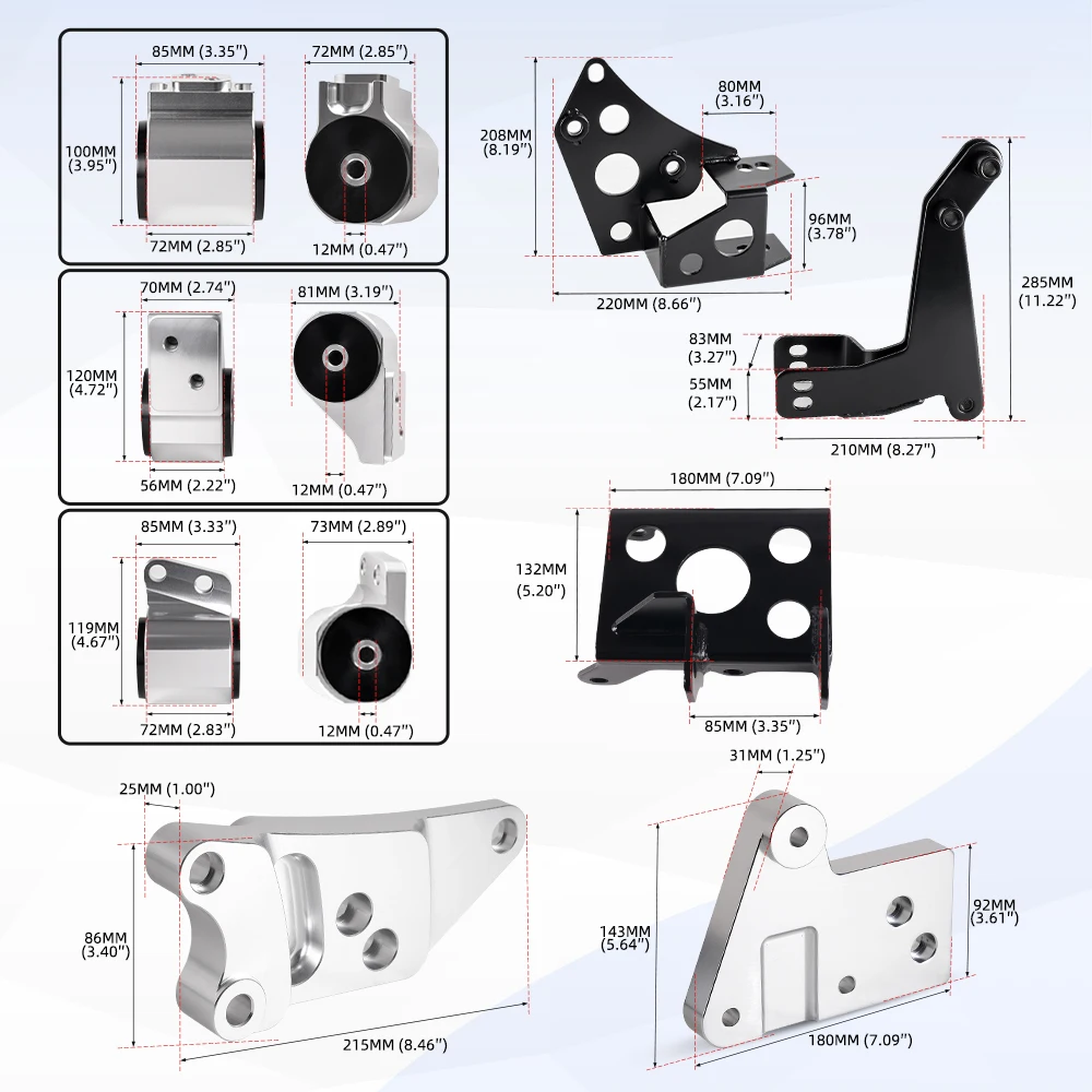 thumbnail image 2 of K-Series Engine Mount Bracket For Honda Civic EK 96-00 - K20 K24 Swap 2 of 5